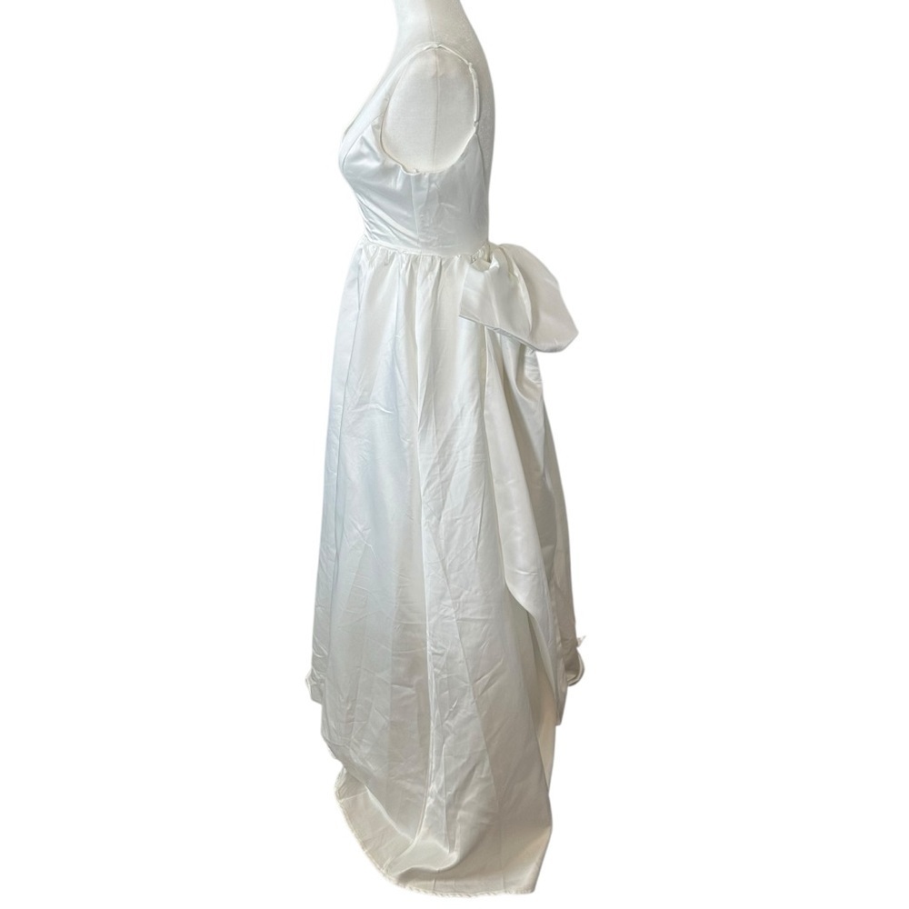 Lulus Blissfully Beloved Ivory Backless A-Line Bow Maxi Dress with slit, size XS - Picture 5 of 8